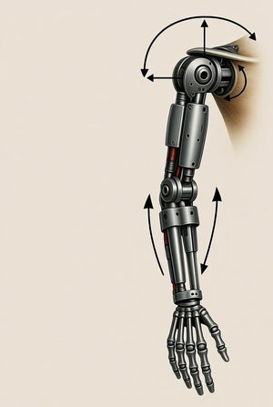 The inner mechanics of the bow arm, robot arm.