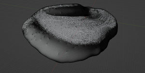 Showing one of the 3D CAD modeling steps involved in moving from 3D scan to complete krèddle custom violin chin rest.