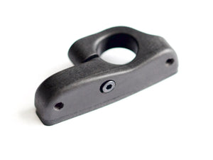 Closeup of the kréddle chin rest side mount base without bracket.