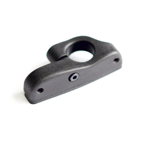 Closeup of the kréddle chin rest side mount base without bracket.